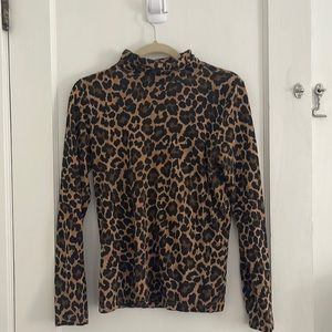J.Crew leopard print turtleneck